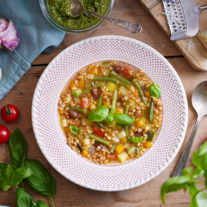 Soupe au pistou et petit épeautre de Haute Provence IGP