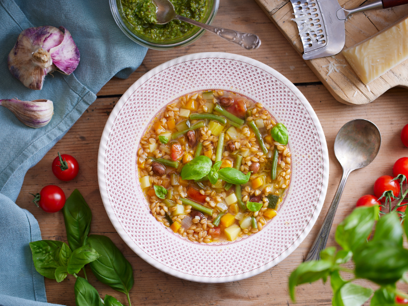 Soupe au pistou et petit épeautre de Haute Provence IGP